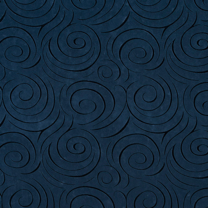 D540 Navy Swirl by Charlotte Fabric Microfibers II 100% Nylon Microfiber Made In USA Exceeds 200,000 Wyzenbeek Rubs (Heavy Duty) Horizontal: 7.5" x Vertical: 6.5" 54 Inches - Fabric Carolina -