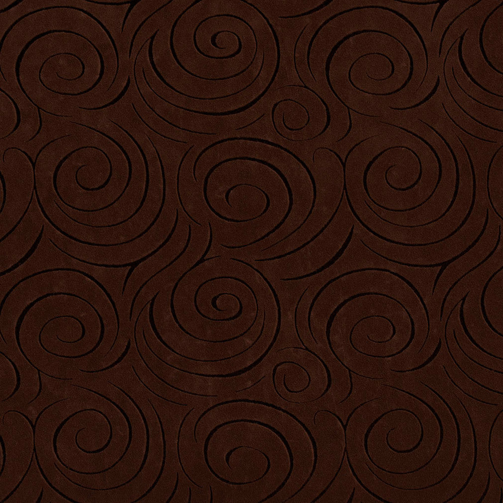 D547 Chocolate Swirl by Charlotte Fabric Microfibers II 100% Nylon Microfiber Made In USA Exceeds 200,000 Wyzenbeek Rubs (Heavy Duty) Horizontal: 7.5" x Vertical: 6.5" 54 Inches - Fabric Carolina -