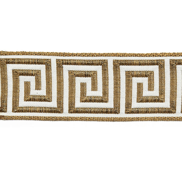 Hellenic Key Jacquard Tape Vintage Gold by Europatex Fabric Hellenic 62% Fibranne, 38% Rayon 2.00 inches - Fabric Carolina -
