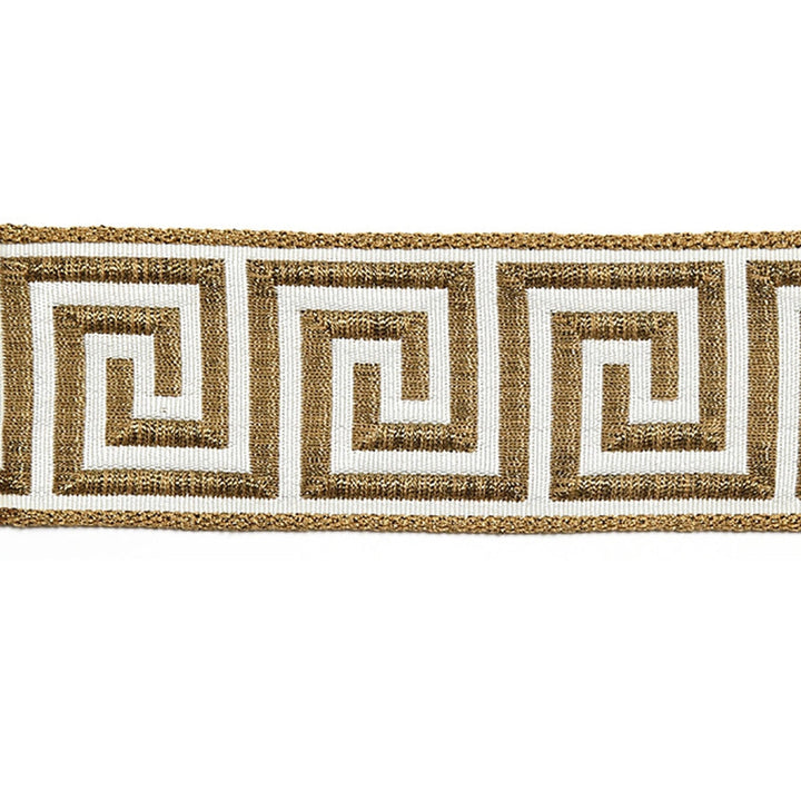 Hellenic Key Jacquard Tape Vintage Gold by Europatex Designer Fabric Hellenic 62% Fibranne, 38% Rayon 2.00 inches - Swanky Fabrics -