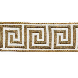 Hellenic Key Jacquard Tape Vintage Gold by Europatex Fabric