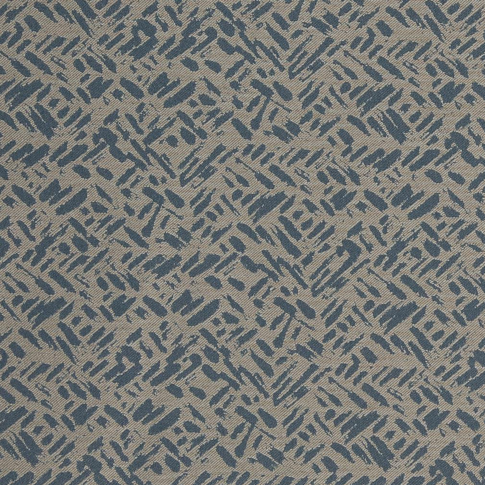 D911 Rice/Cobalt by Charlotte Fabric Durables III 100% Woven Polyester Made In USA Exceeds 100,000 Wyzenbeek Rubs (Heavy Duty) Horizontal 7.25" x Vertical 6.75" 54 Inches - Fabric Carolina -