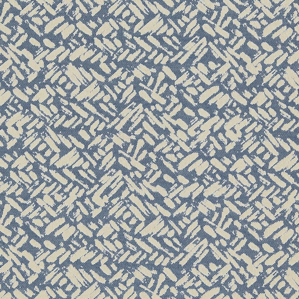 D915 Rice/Sapphire by Charlotte Fabric Durables III 100% Woven Polyester Made In USA Exceeds 100,000 Wyzenbeek Rubs (Heavy Duty) Horizontal 7.25" x Vertical 6.75" 54 Inches - Fabric Carolina -