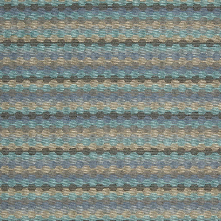 D918 Rope/Azure by Charlotte Designer Fabric Durables III 100% Woven Polyester Made In USA Exceeds 100,000 Wyzenbeek Rubs (Heavy Duty) Horizontal 1" x Vertical 7.25" 54 Inches - Swanky Fabrics -