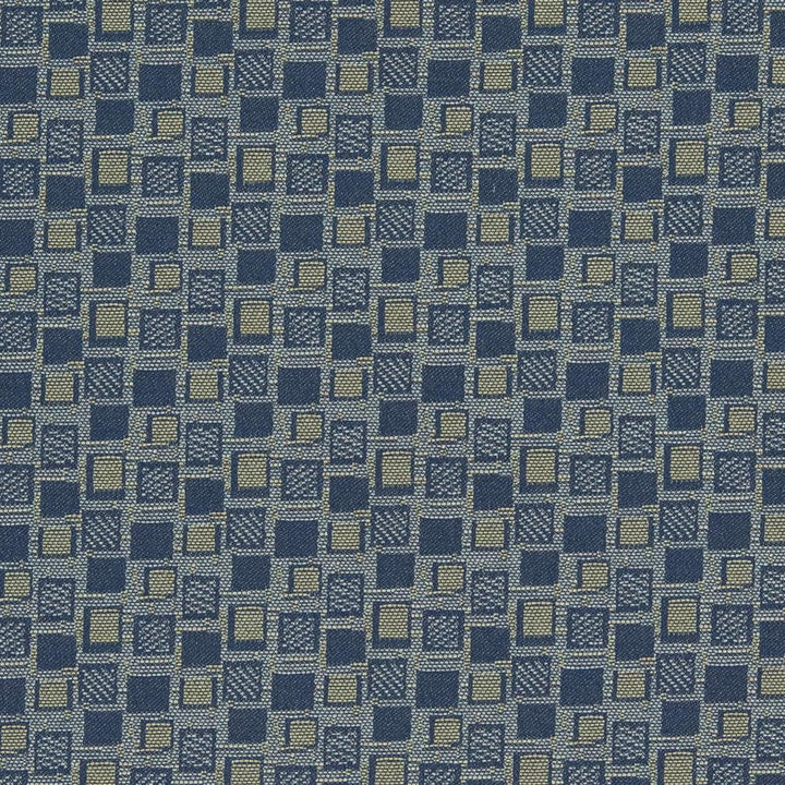 D925 Squares/Navy by Charlotte Designer Fabric Durables III 100% Woven Polyester Made In USA Exceeds 100,000 Wyzenbeek Rubs (Heavy Duty) Horizontal 1.75" x Vertical 1.75" 54 Inches - Swanky Fabrics -