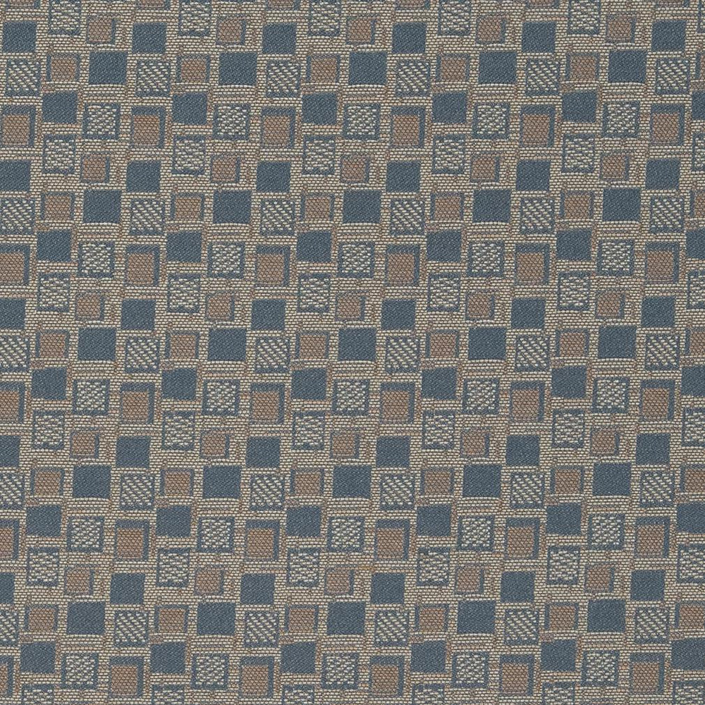 D927 Squares/Sapphire by Charlotte Fabric Durables III 100% Woven Polyester Made In USA Exceeds 100,000 Wyzenbeek Rubs (Heavy Duty) Horizontal 1.75" x Vertical 1.75" 54 Inches - Fabric Carolina -