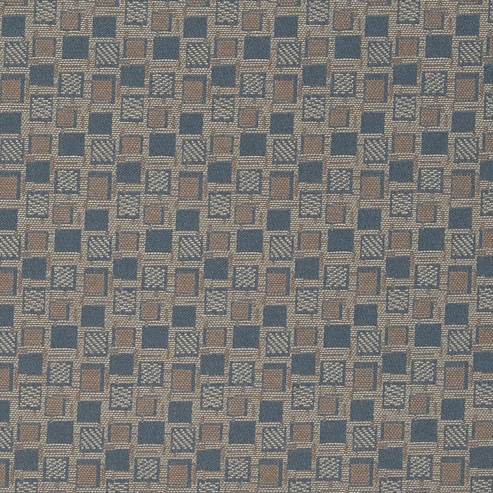 D927 Squares/Sapphire by Charlotte Fabric Durables III 100% Woven Polyester Made In USA Exceeds 100,000 Wyzenbeek Rubs (Heavy Duty) Horizontal 1.75" x Vertical 1.75" 54 Inches - Fabric Carolina -