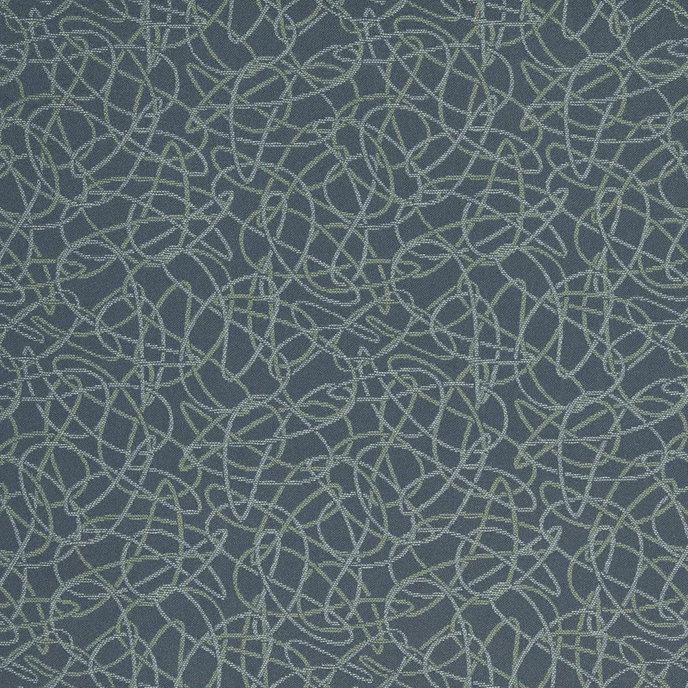 D929 Squiggles/Aegean by Charlotte Designer Fabric Durables III 100% Woven Polyester Made In USA Exceeds 100,000 Wyzenbeek Rubs (Heavy Duty) Horizontal 7.25" x Vertical 7.25" 54 Inches - Swanky Fabrics -
