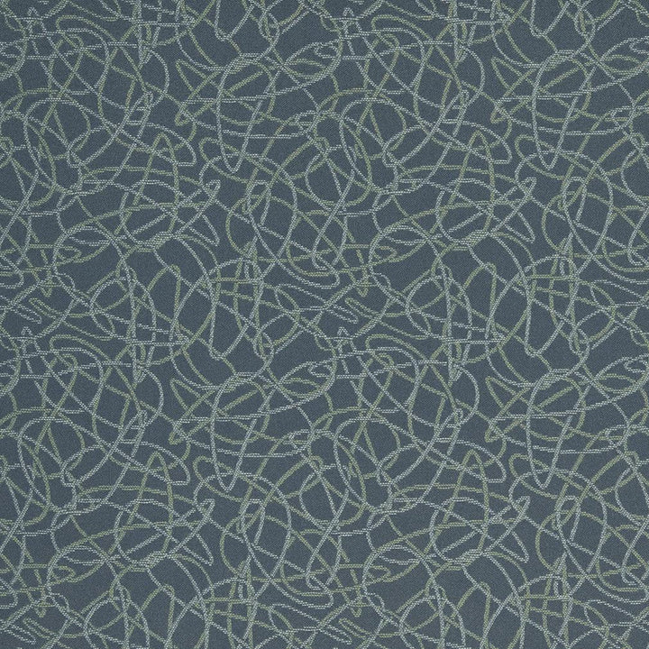 D929 Squiggles/Aegean by Charlotte Designer Fabric Durables III 100% Woven Polyester Made In USA Exceeds 100,000 Wyzenbeek Rubs (Heavy Duty) Horizontal 7.25" x Vertical 7.25" 54 Inches - Swanky Fabrics -