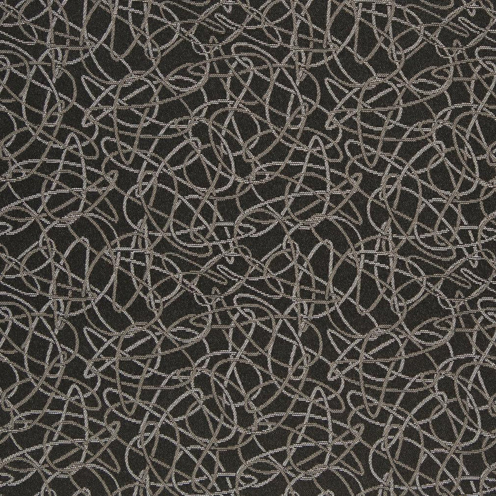 D932 Squiggles/Coal by Charlotte Designer Fabric Durables III 100% Woven Polyester Made In USA Exceeds 100,000 Wyzenbeek Rubs (Heavy Duty) Horizontal 7.25" x Vertical 7.25" 54 Inches - Swanky Fabrics -