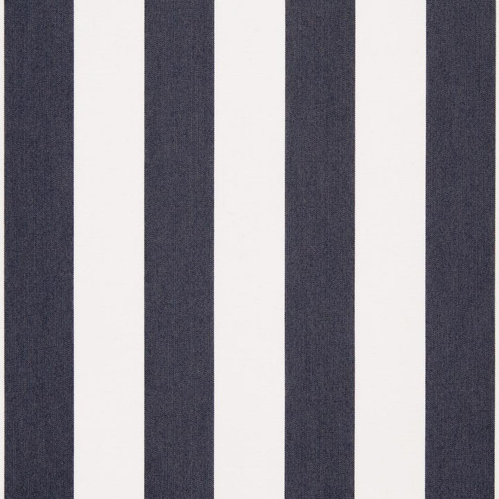 D982 Navy Stripe by Charlotte Fabric Prints & Wovens 100% Solution Dyed Woven Acrylic Italy Exceeds 30,000 Wyzenbeek Rubs (Heavy Duty) Horizontal 4" 54 Inches - Fabric Carolina -