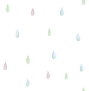 Raindrops Pink, Blue, and Green by Seabrook Wallpaper