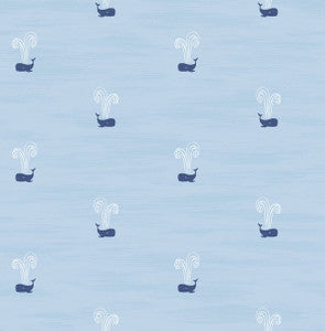 Tiny Whales Sky Blue and Navy by Seabrook Wallpaper