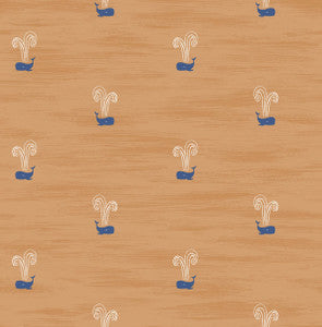 Tiny Whales Orange and Navy by Seabrook Wallpaper