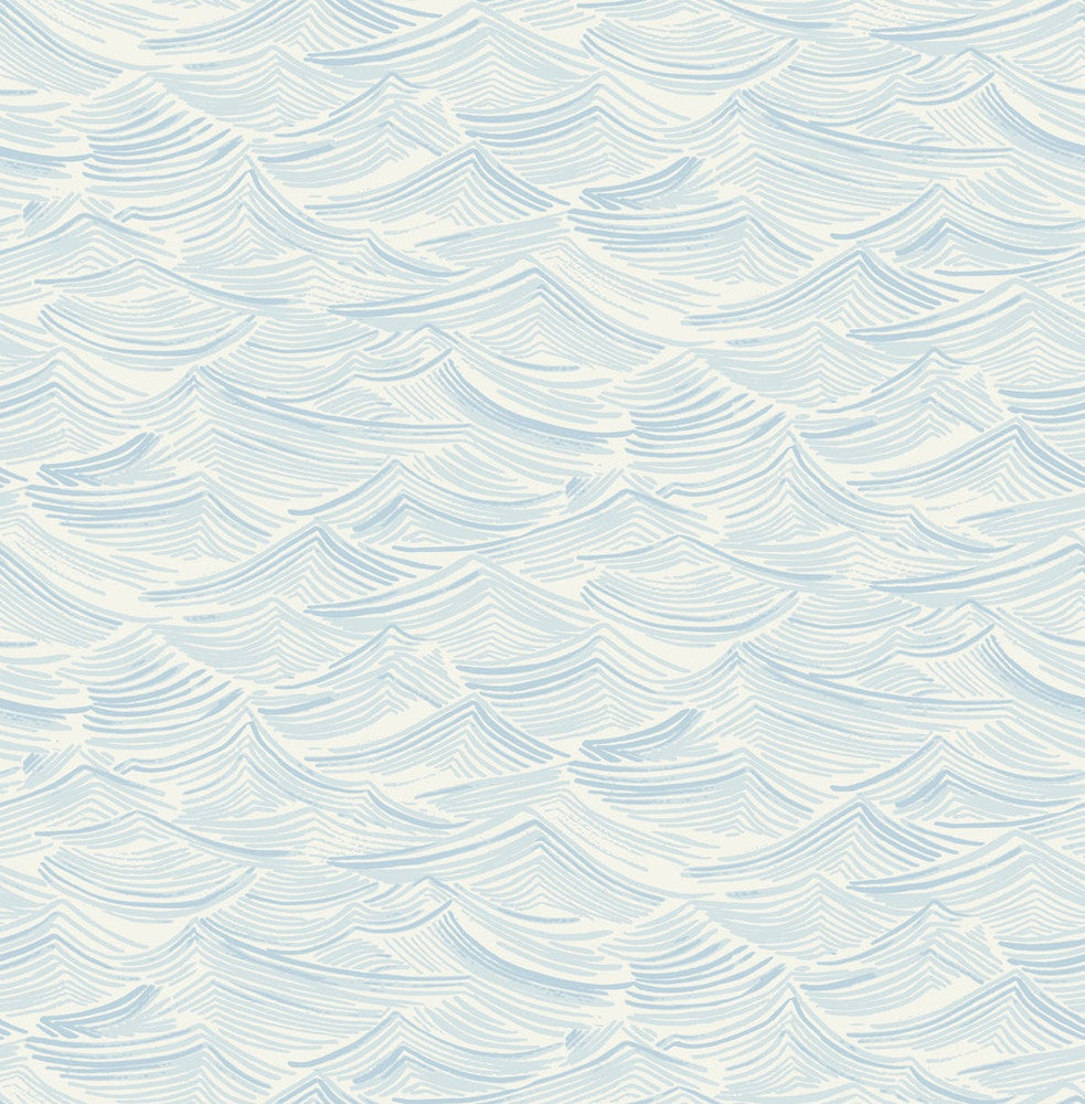 Calm Seas Sky Blue by Seabrook Wallpaper Day Dreamers United States 56.12 10.43" 20.5" - Fabric Carolina -