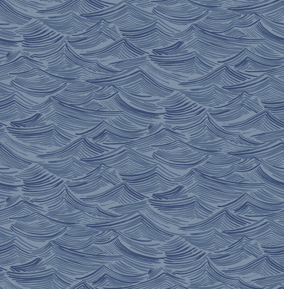 Calm Seas Carolina Blue by Seabrook Wallpaper Day Dreamers United States 56.12 10.43" 20.5" - Fabric Carolina -