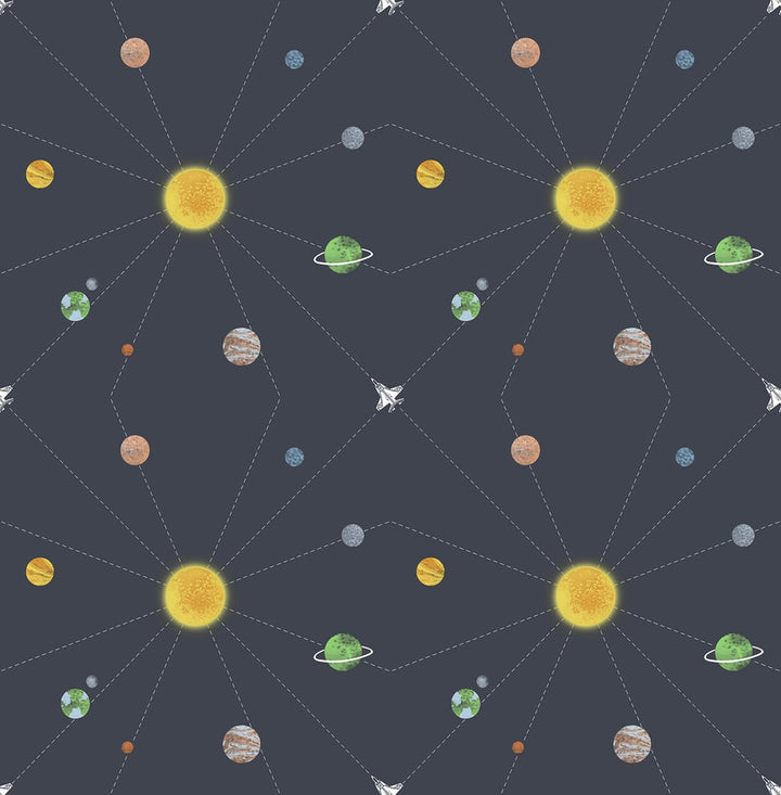 Connecting Space Midnight Blue by Seabrook Wallpaper Day Dreamers United States 56.12 20.87" 20.5" - Fabric Carolina -