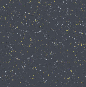 Paint Splatter Midnight Blue and Metallic Gold by Seabrook Wallpaper