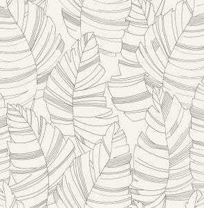 Jungle Leaves Charcoal by Seabrook Wallpaper