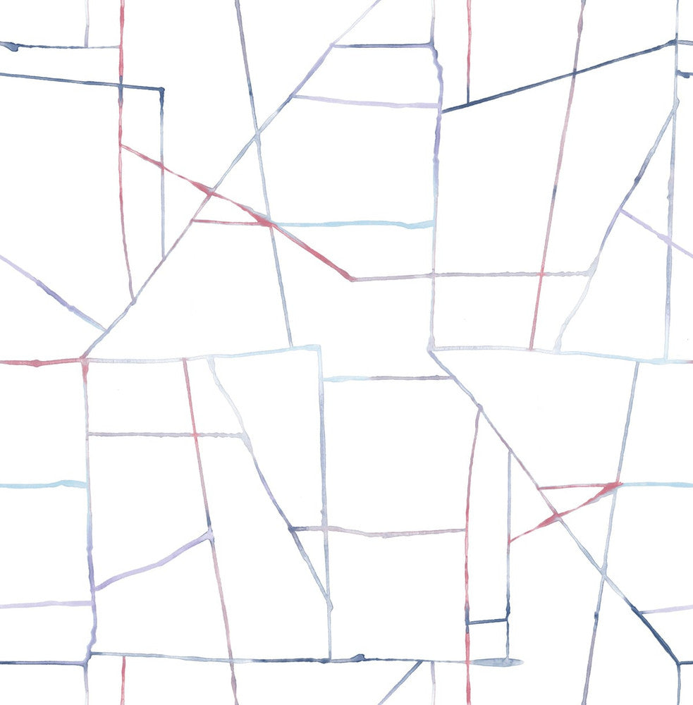 Geo Creative Purple, Red, and Blue by Seabrook Wallpaper Day Dreamers United States 56.12 20.87" 20.5" - Fabric Carolina -