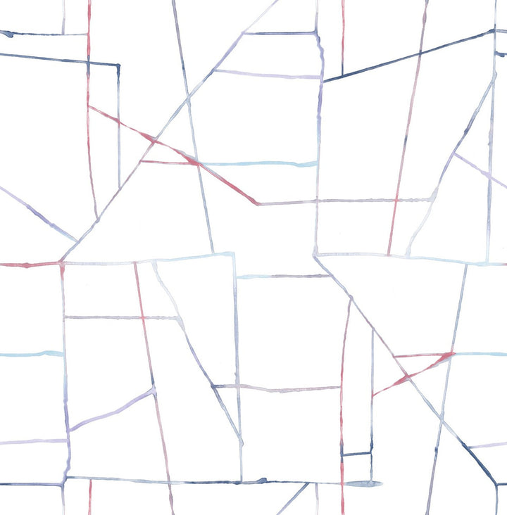 Geo Creative Purple, Red, and Blue by Seabrook Wallpaper Day Dreamers United States 56.12 20.87" 20.5" - Fabric Carolina -