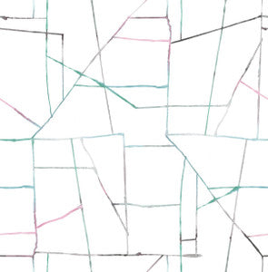 Geo Creative Pink, Teal, and Gray by Seabrook Wallpaper