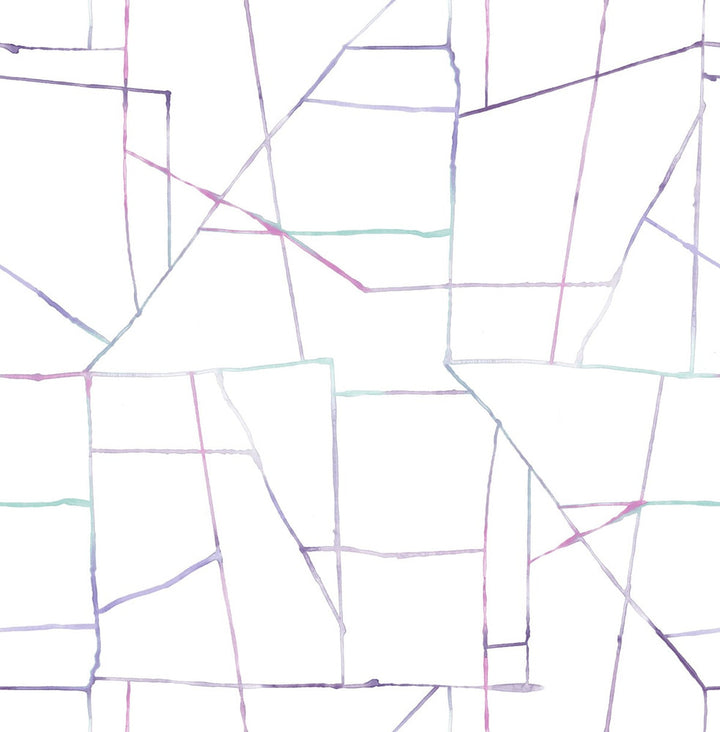 Geo Creative Purple, Teal, and Pink by Seabrook Wallpaper Day Dreamers United States 56.12 20.87" 20.5" - Fabric Carolina -