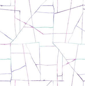 Geo Creative Purple, Teal, and Pink by Seabrook Wallpaper