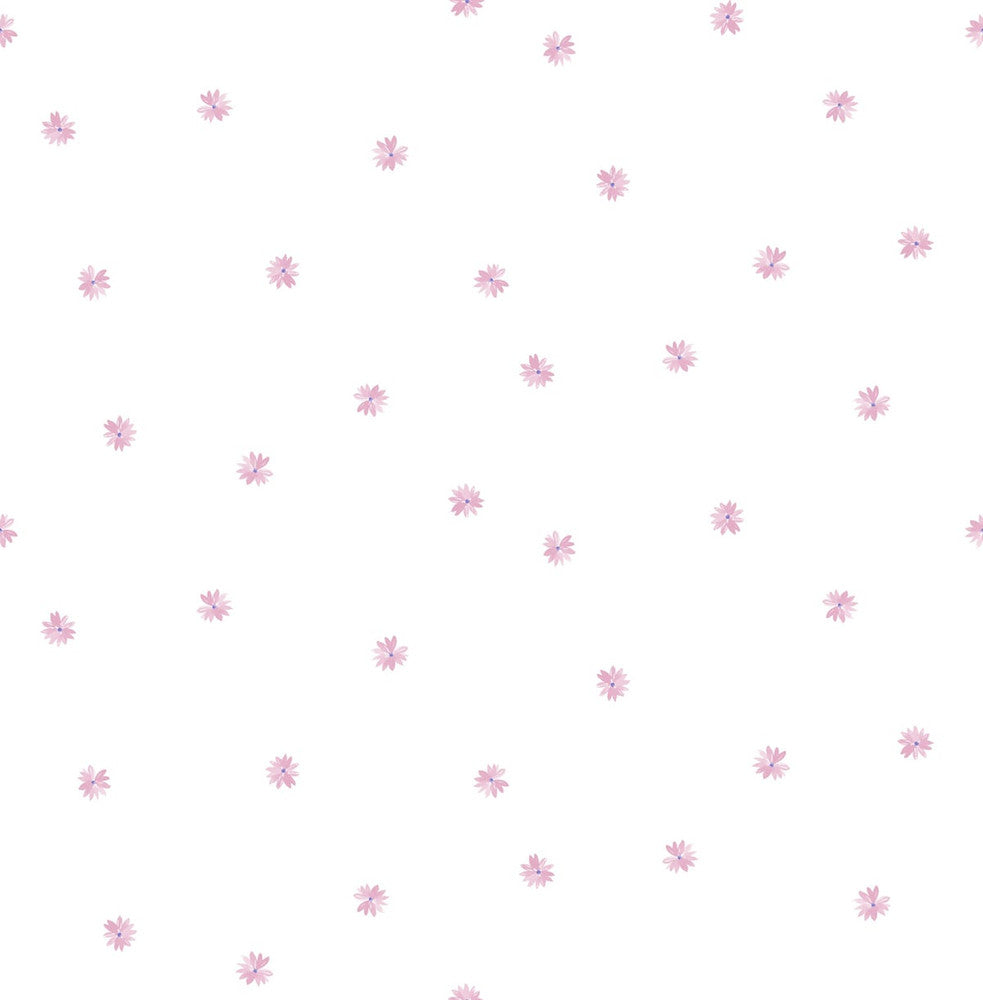 Little Daisy Bubblegum by Seabrook Wallpaper Day Dreamers United States 56.12 10.43" 20.5" - Fabric Carolina -