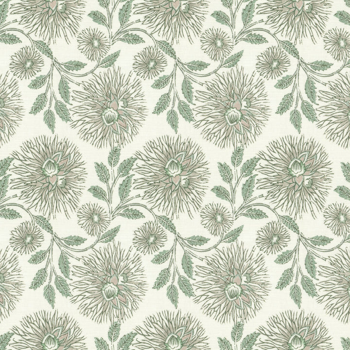 Dahlia 1 Aloe by Stout Fabric Stout Fabric Dahlia 1 AloeFabric RAINBOW LIBRARY PISTACHIO/CHIVE 50%COT 35%SVI 15%LIN INDIA </p><p>Repeat: H: 13.750, V: 9.750 55 in - Fabric Carolina -