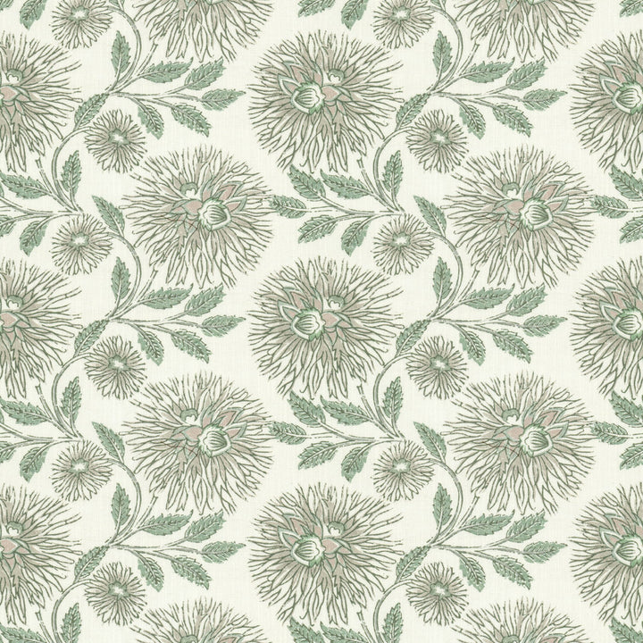 Dahlia 1 Aloe by Stout Fabric Stout Fabric Dahlia 1 AloeFabric Rainbow Library Pistachio/Chive 50%Cot 35%Svi 15%Lin India </p><p>Repeat: H: 13.75, V: 18 55 in - Fabric Carolina -