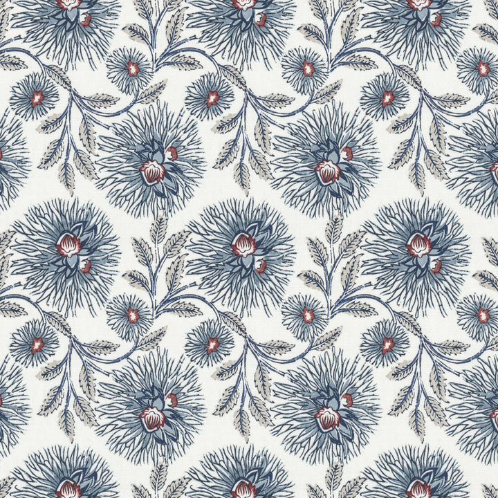 Dahlia 2 Festival by Stout Fabric Stout Fabric Dahlia 2 FestivalFabric RAINBOW LIBRARY POWDER/WEDGEWOOD 50%COT 35%SVI 15%LIN INDIA </p><p>Repeat: H: 13.750, V: 9.750 55 in - Fabric Carolina -
