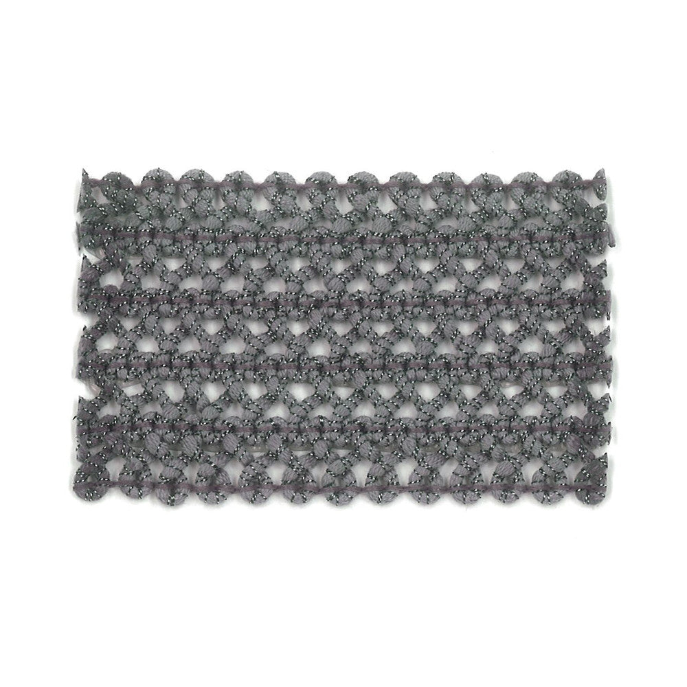 Darning 5 Silver by Stout Trim New World Trim Volume Ii 98% Spun Viscose 2% Metallic ITALY Horizontal: 0 and Vertical: 0 2.13 in - Fabric Carolina -