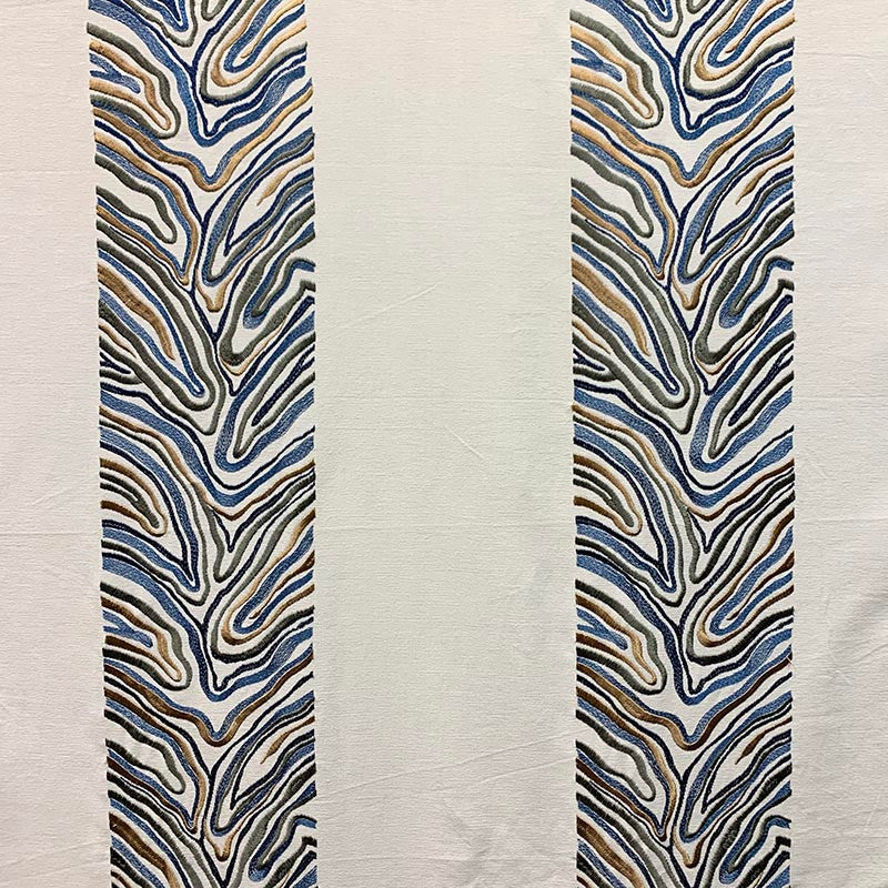 Dax Cobalt by Magnolia Designer Fabric - 100% Cotton, Emb- Viscose India Horizontal: 13 and Vertical: 15 54 - Swanky Fabrics -