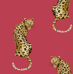 Leopard King Red by Seabrook Wallpaper