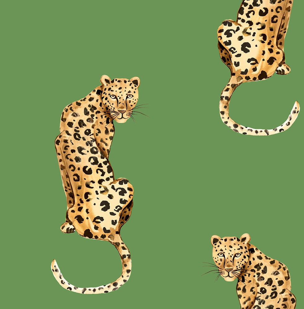 Leopard King Green by Seabrook Wallpaper Daisy Bennett Peel and Stick United States 30.75 20.87" 20.5" - Fabric Carolina -
