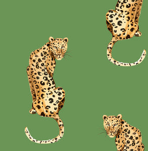 Leopard King Green by Seabrook Wallpaper