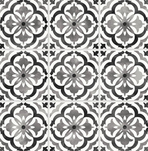 Sorento Tile Black by Seabrook Wallpaper