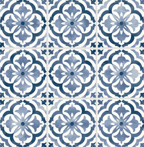 Sorento Tile Navy by Seabrook Wallpaper