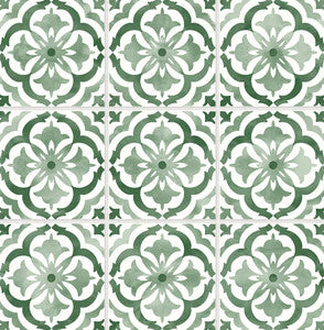Sorento Tile Jungle Green by Seabrook Wallpaper