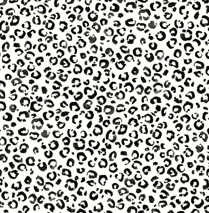 Classic Leopard Black and White by Seabrook Wallpaper Daisy Bennett Peel and Stick United States 30.75 20.87" 20.5" - Fabric Carolina -