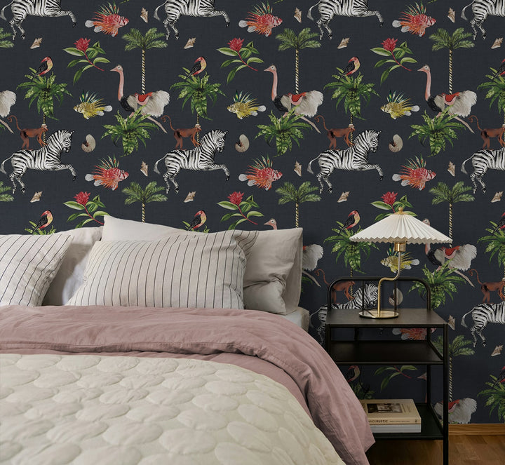 Merry Go Round Carbon DBW2000 by Daisy Bennett Designs Designer Wallpaper