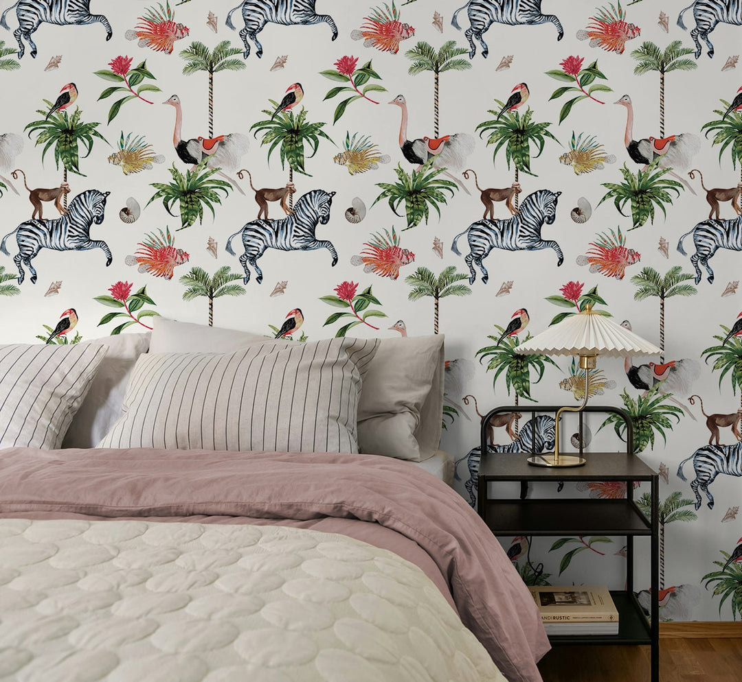Merry Go Round Cream DBW2005 by Daisy Bennett Designs Designer Wallpaper