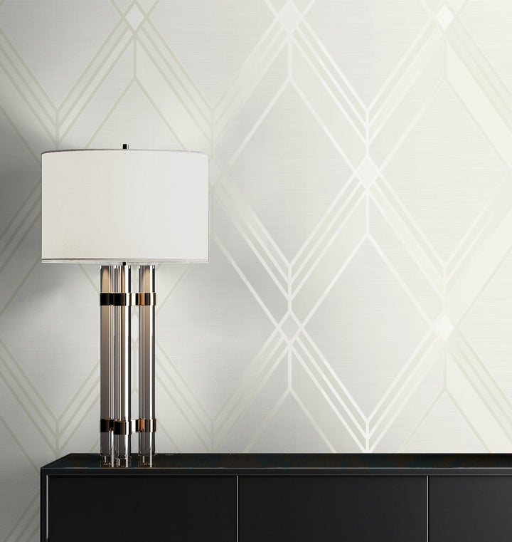 Brooklyn Diamond Metallic Pearl DC60500 by Collins & Company Designer Wallpaper