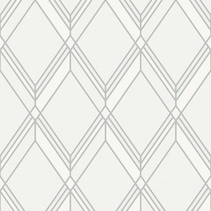 Brooklyn Diamond Metallic Silver DC60510 by Collins & Company Designer Wallpaper