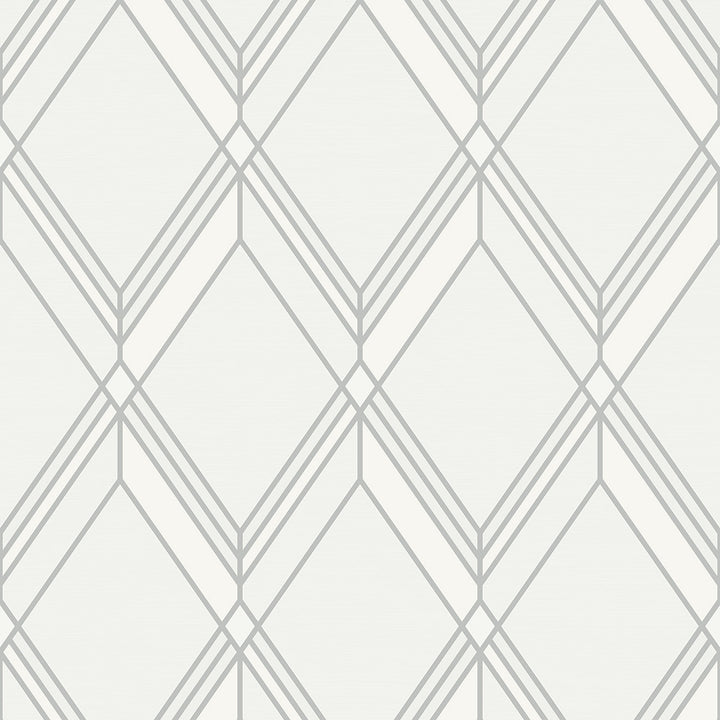 Brooklyn Diamond Metallic Silver by Seabrook Wallpaper Deco 2 United States 60.75 18" 27" - Fabric Carolina -