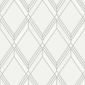 Brooklyn Diamond Metallic Silver by Seabrook Wallpaper