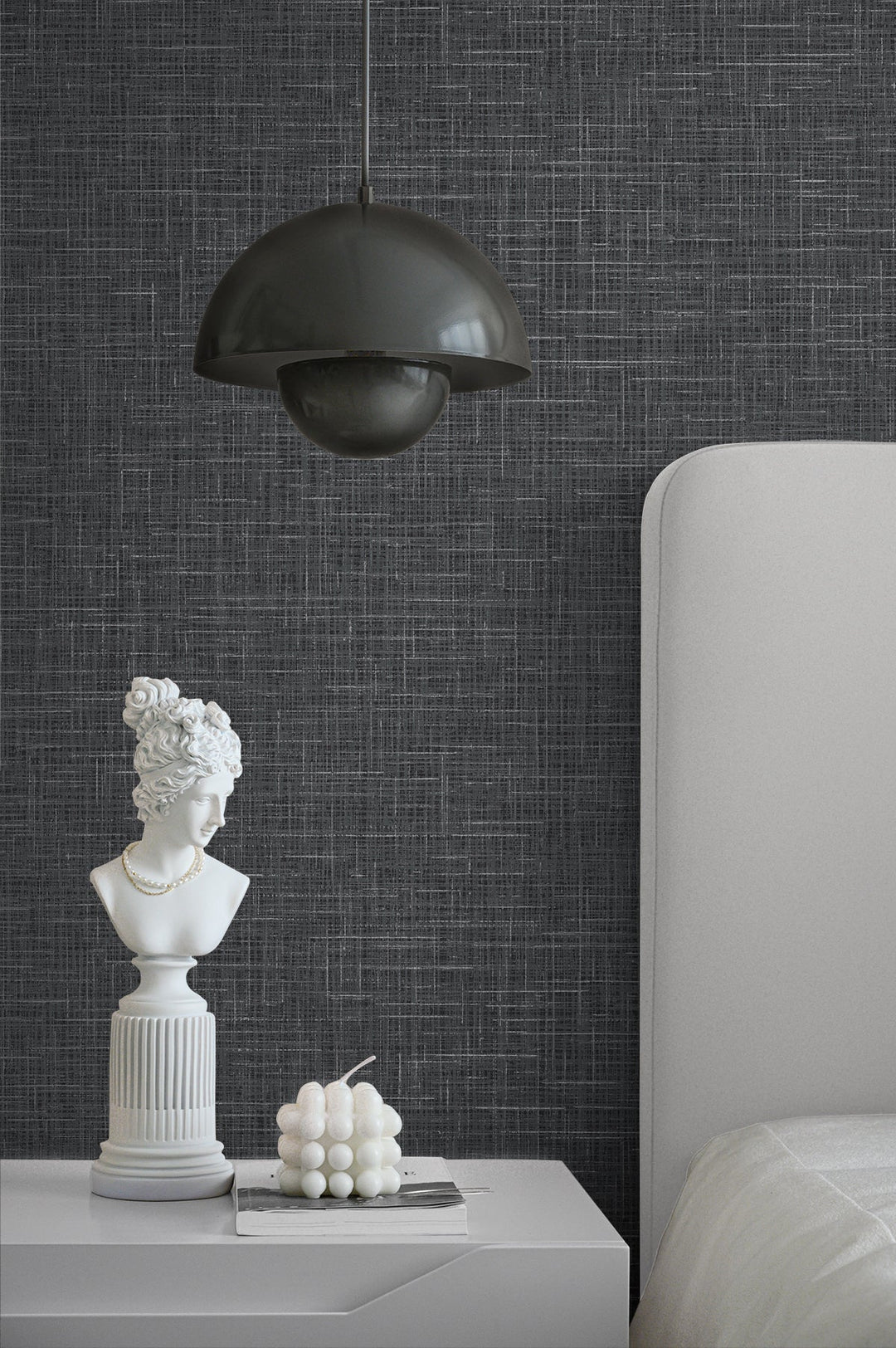Glitter Faux Finish Coal DC60712 by Collins & Company Designer Wallpaper