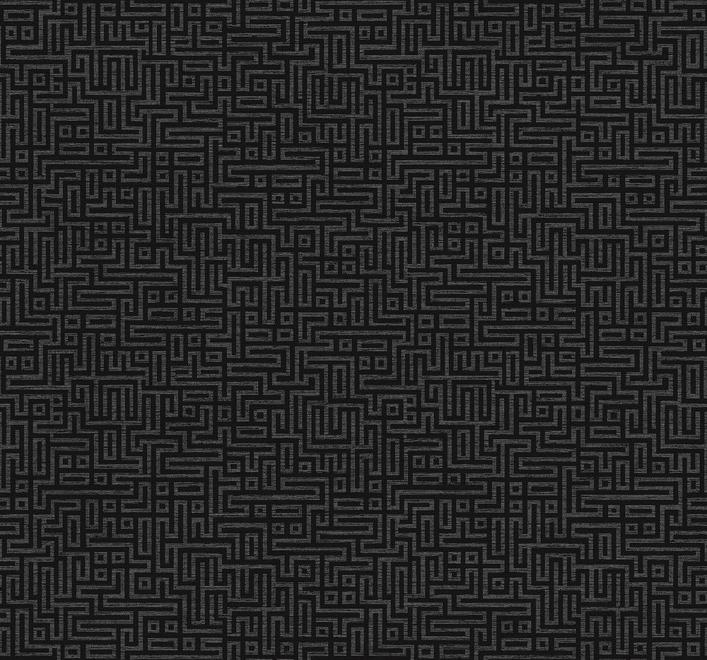 Rockefellar Maze Onyx by Seabrook Wallpaper Deco 2 United States 60.75 12.6" 27" - Fabric Carolina -