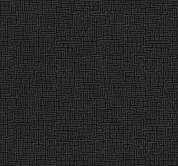 Rockefellar Maze Onyx by Seabrook Wallpaper Deco 2 United States 60.75 12.6" 27" - Fabric Carolina -